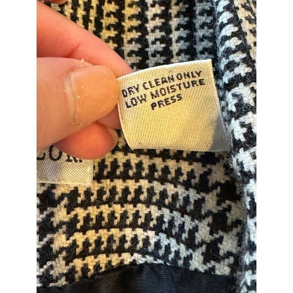 Ann‎ Taylor Blazer Women 6 Black White Plaid Wool Single Breasted 4 Button Close - Picture 10 of 11